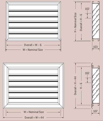 Price Holyoake Outside Horizontal Louvers (Louvre) - OHL-102