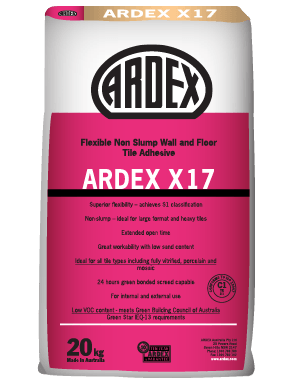 ARDEX X 17 - Flexible, Non-Slump, Wall & Floor Tile Adhesive